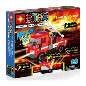 Jucarie - Seturi de constructie cu lumini si sunete Stax - Masina de pompieri