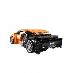 Jucarie tip lego tehnic de constructie masina sport portocalie (404 piese) - Img 3