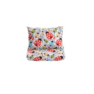 Lenjerie 3 piese model Buburuze + Protectie impermeabila patut 120x60 cm - Img 2