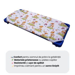 Lenjerie 3 piese patut stivuibil, bumbac 100%, model Caprioare - Img 4