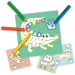My first - Set pictura cu degete, colorare si lipirea formelor 3 in 1 - Img 3