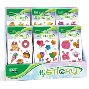 My Sticky 3D Fantasy Collection Fete, 6 modele asortate (48 pachete/display)