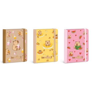 Notebook BeCappy Capibara – A6 cu 160 pagini punctate si decorate, cu inchidere elastica, 3 modele asortate (12 buc/display) - Img 2