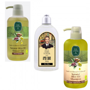 Pachet Eyup Sabri Tuncer After shave nr:4, Gel de dus 600 ml, si Sampon cu ulei de Masline 600 ml - Img 2