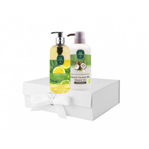 Pachet Gel de dus nuca de cocos 600ml si Sapun lichid ulei masline 500ml - Img 1
