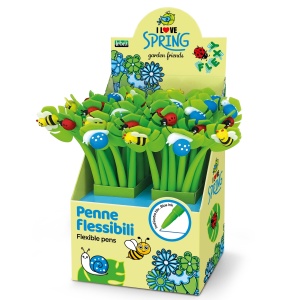 Pix flexibil Garden Friends, varf 0.7 mm, 3 modele asortate (36 buc/display)