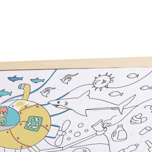Puzzle din lemn 2 in 1 - Salvarea Oceanului (50 piese), cu fata dubla si activitate colorare - Img 5