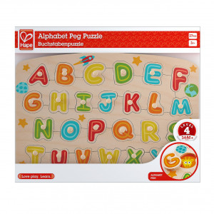 Puzzle din lemn cu butoni - Alfabet - Img 2