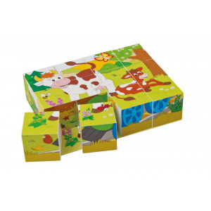Puzzle din lemn cuburi - Ferma 3 x 4 - Img 4