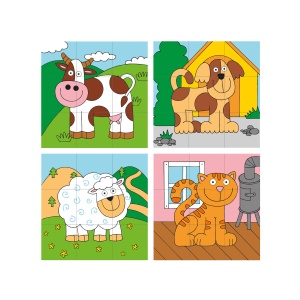 Puzzle din lemn cuburi - Imagini de stivuit 3 x 3 - Img 5