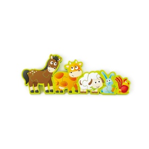 Puzzle din lemn pentru copii cu numere si animale de la ferma - Img 7