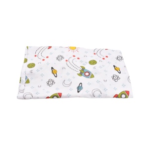 Set 2 cearsafuri patut 120x60 cm, bumbac 100%, alb rachete - Img 2