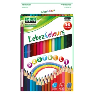 Set 36 creioane colorate 18 cm, hexagonale