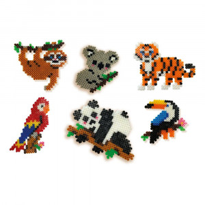 Set creativ copii - Margele de calcat cu Animale din Jungla Beedz - Img 2