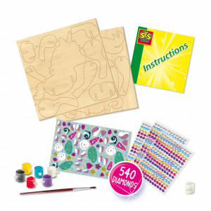 Set de pictura pentru copii cu diamante adezive si unicorn - Img 2