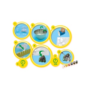 Set pentru copii cu mulaj si pictura cu animale din jungla - Img 6