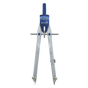 Trusa compas scolar din metal satinat, cu 3 accesorii (blister) - Img 2