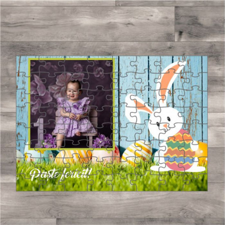 Puzzle personalizat cu o poză si text -Paște-