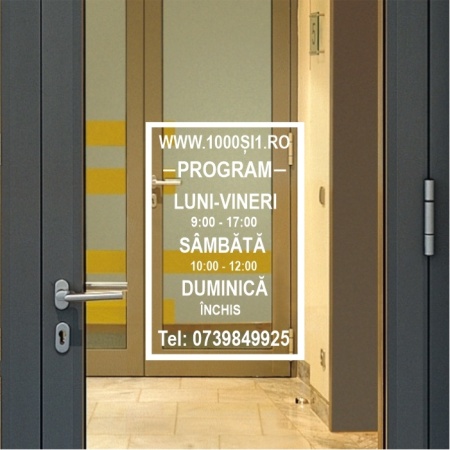 Autocolant geam personalizat program de functionare
