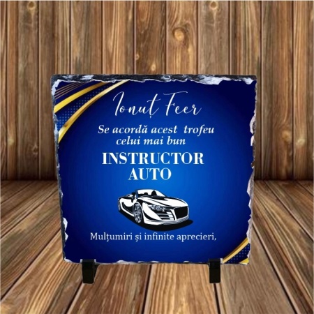 Piatra ardezie personalizata -Instructor auto -