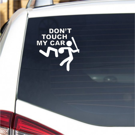 Kiwistar Adesivo Auto Cromato Oro "Don't Touch My Car" 12x10 Cm, Pellicola Di Qualità Resistente UV, Made In Germany, Con Adesivo Extra