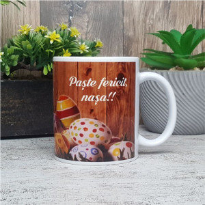 Cana personalizata cu 2 poze si text -Paște- - Img 2