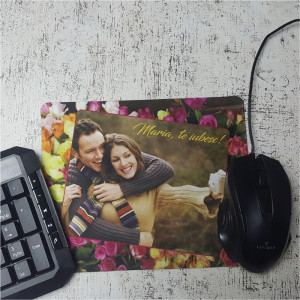Mouse pad personalizat cu poza si text M2