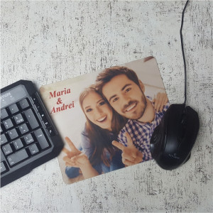 Mouse pad personalizat cu poza si text