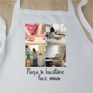 Șorț personalizat cu 4 poze si text - Img 1