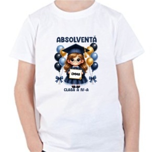 Tricou personalizat pentru copii -Absolvent de clasa a IV-a f.