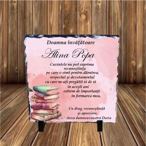 Piatra ardezie personalizata -Învățătoare-