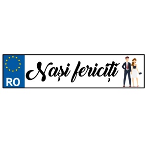 Placă auto personalizată -Nași fericiți-