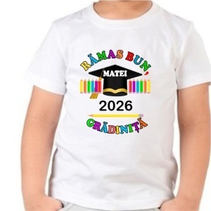 Tricou personalizat pentru copii -Ramas bun gradinita-