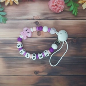 Lănțișor pentru suzetă personalizat -Elefant-