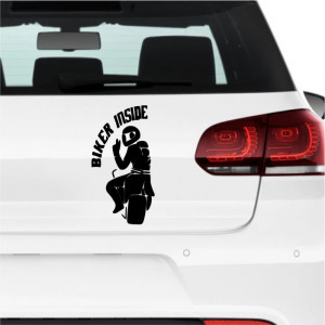 Sticker auto -Biker inside -