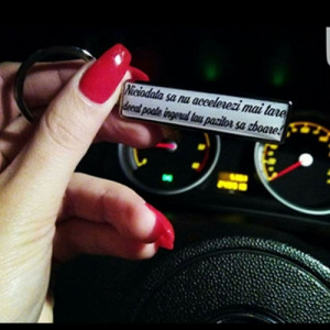 Breloc personalizat cu numarul masinii sau text ARGINTIU 2 - Img 3