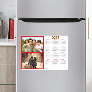 Calendar magnetic 2026 personalizat cu 2 poze