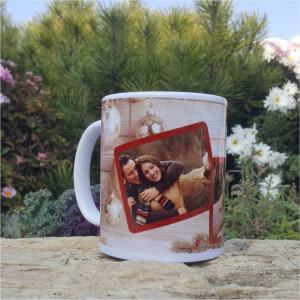 Cana personalizata cu 2 poze si text -CRĂCIUN-M2 - Img 2