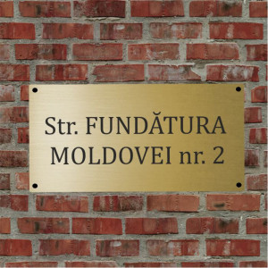 Plăcuță gravată cu adresă și număr