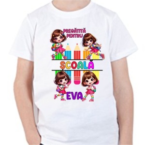 Tricou personalizat pentru copii - Pregătită pentru școală 3-