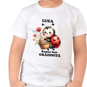 Tricou personalizat pentru copii -Ramas bun gradinita buburuza-