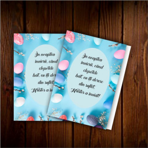Felicitare personalizata cu text -Paște-