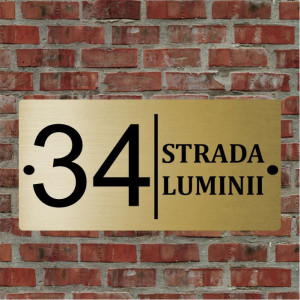Plăcuță gravată cu adresă și număr B2