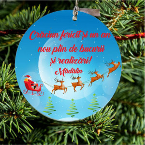 Ornament pentru bradul de Crăciun personalizat cu mesaj
