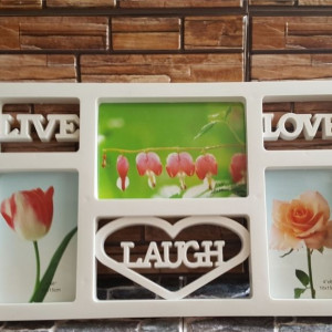 Rama foto Live Laugh Love cu 3 poze