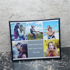 Rama foto personalizata cu 5 poze si text 24X30