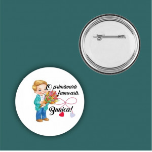 Insignă personalizată bunica o primavara frumoasa
