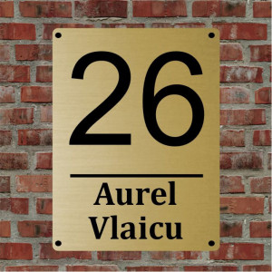 Plăcuță gravată cu adresă și număr B4