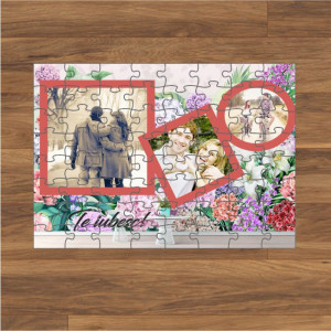 Puzzle personalizat cu 3 poze si text