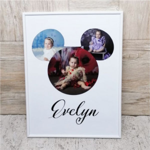 Tablou personalizat  cu 3 poze și text -Mickey-